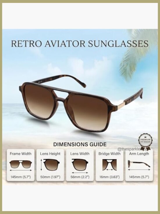 Retro Polarized Aviator Sunglasses Square Shades UV400 Protection main image 6